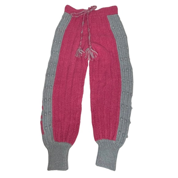 Last Chance NWT Loveshackfancy Landana Pink/Gray Jogger Knit Sweater Pants S - Picture 12 of 15